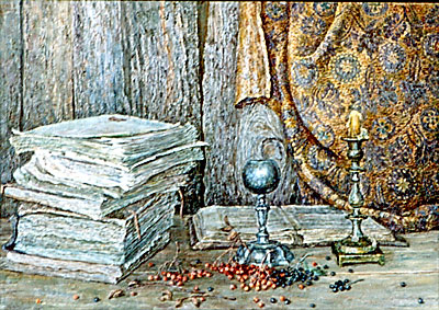 "Старые книги" 1994, 60х90 см
